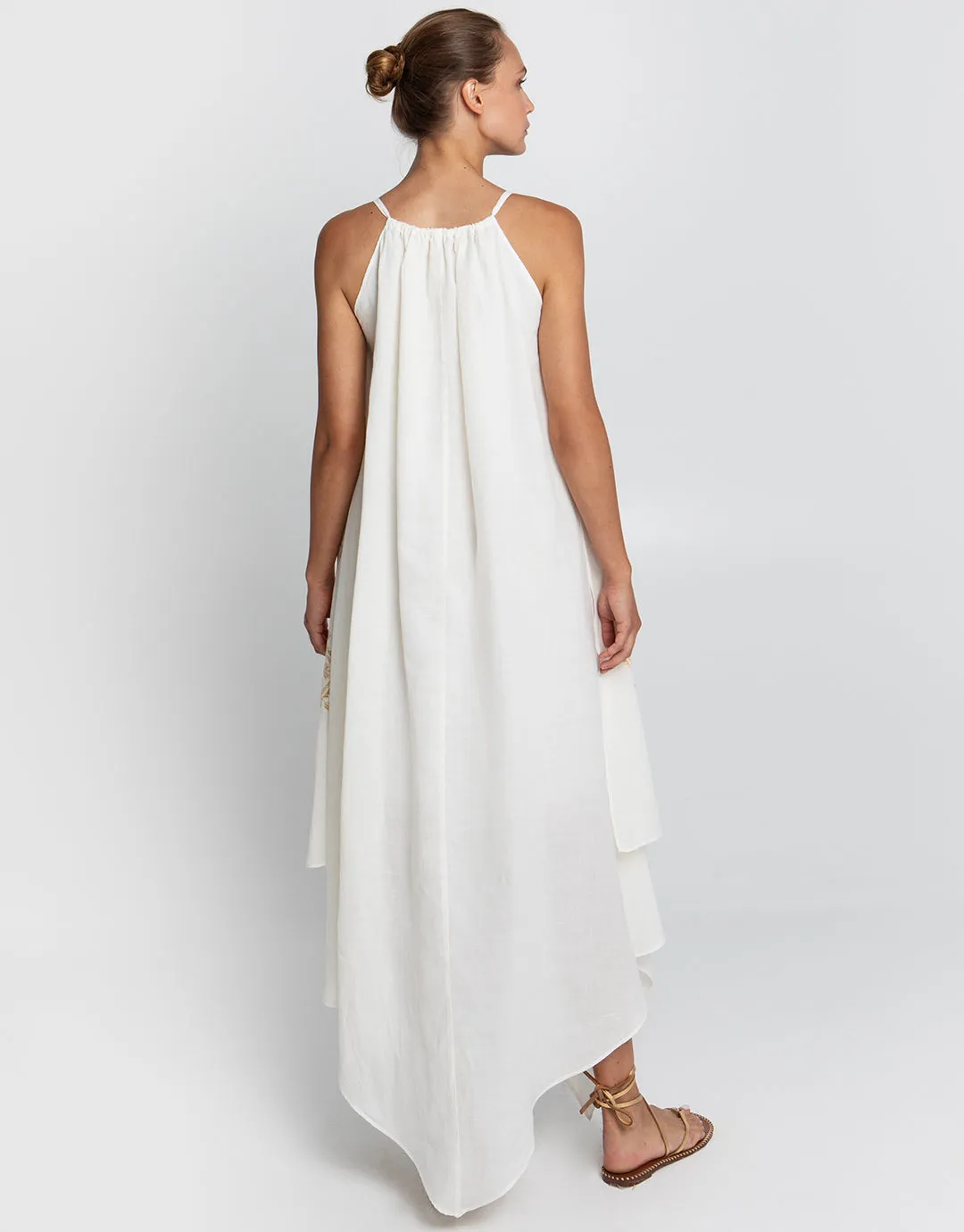 Lefkada Handkerchief Dress - Natural and Gold