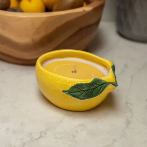 Lemon Ceramic Candle Mediterranean Lemon & Sicilian Basil Scent