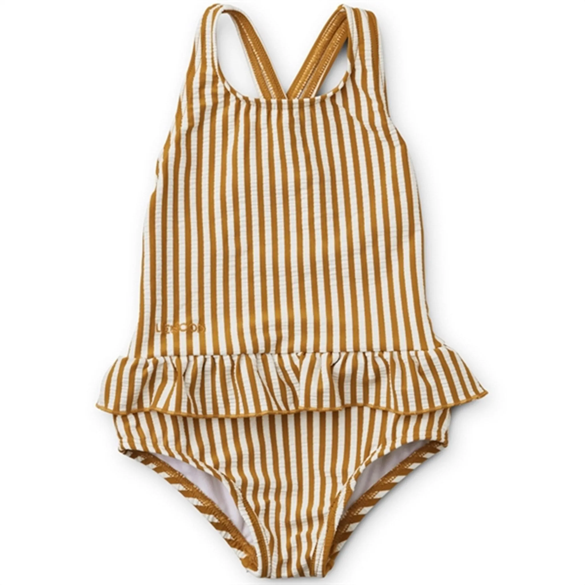 Liewood Amara Swimsuit Seersucker Stripe Golden Caramel/White
