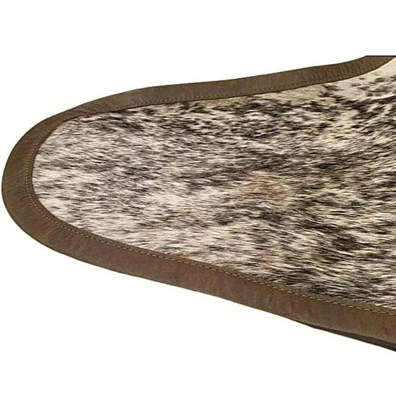 Light Brindle Cowhide w/ Leather Trim