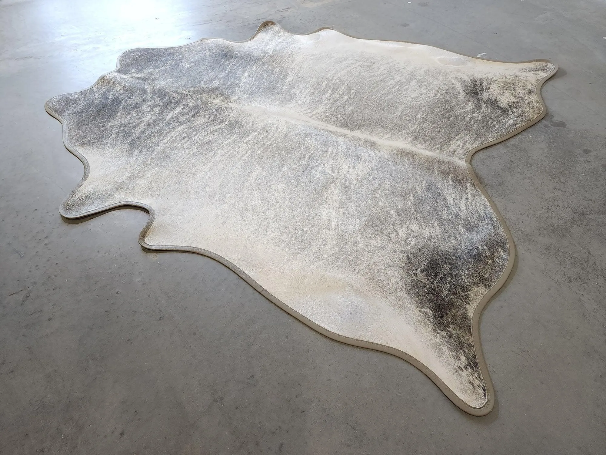 Light Brindle Cowhide w/ Leather Trim wall decor, home accessories