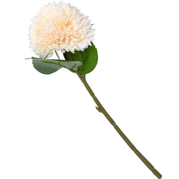 Light Peach Lifelike Chrysanthemum with a Single Green Stem