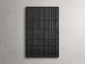 Linear Charcoal Framed Print