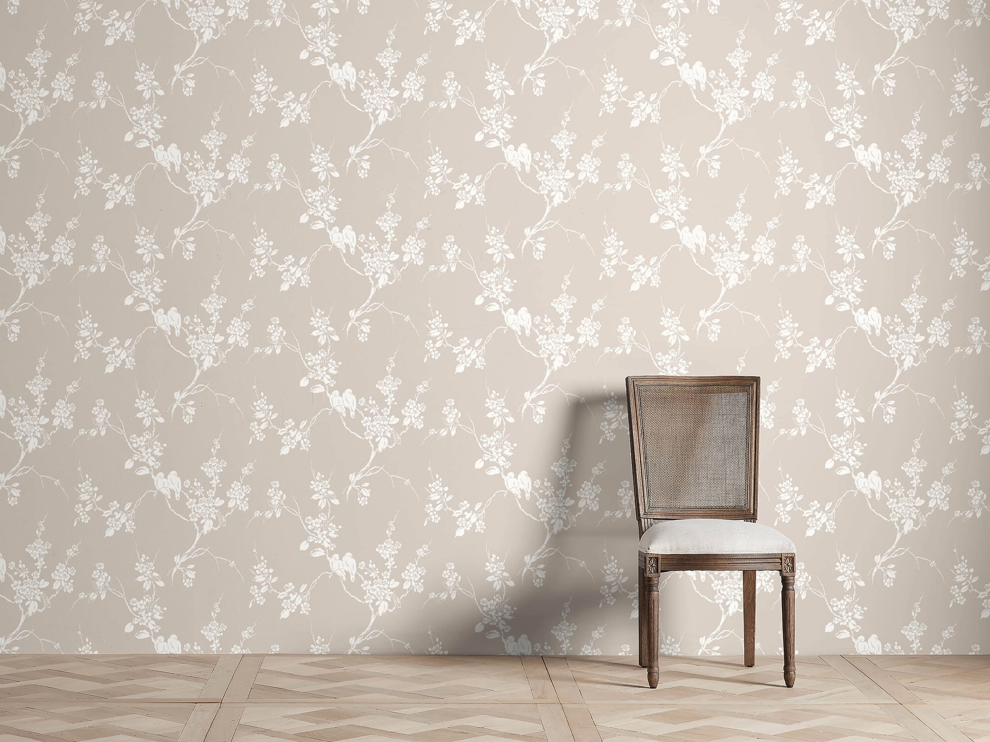 Linen Blossom Wallpaper