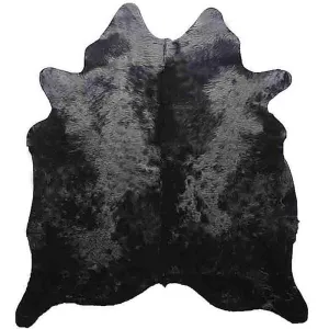 Long Hair Black Dyed Cowhide USA rug, patriotic rug