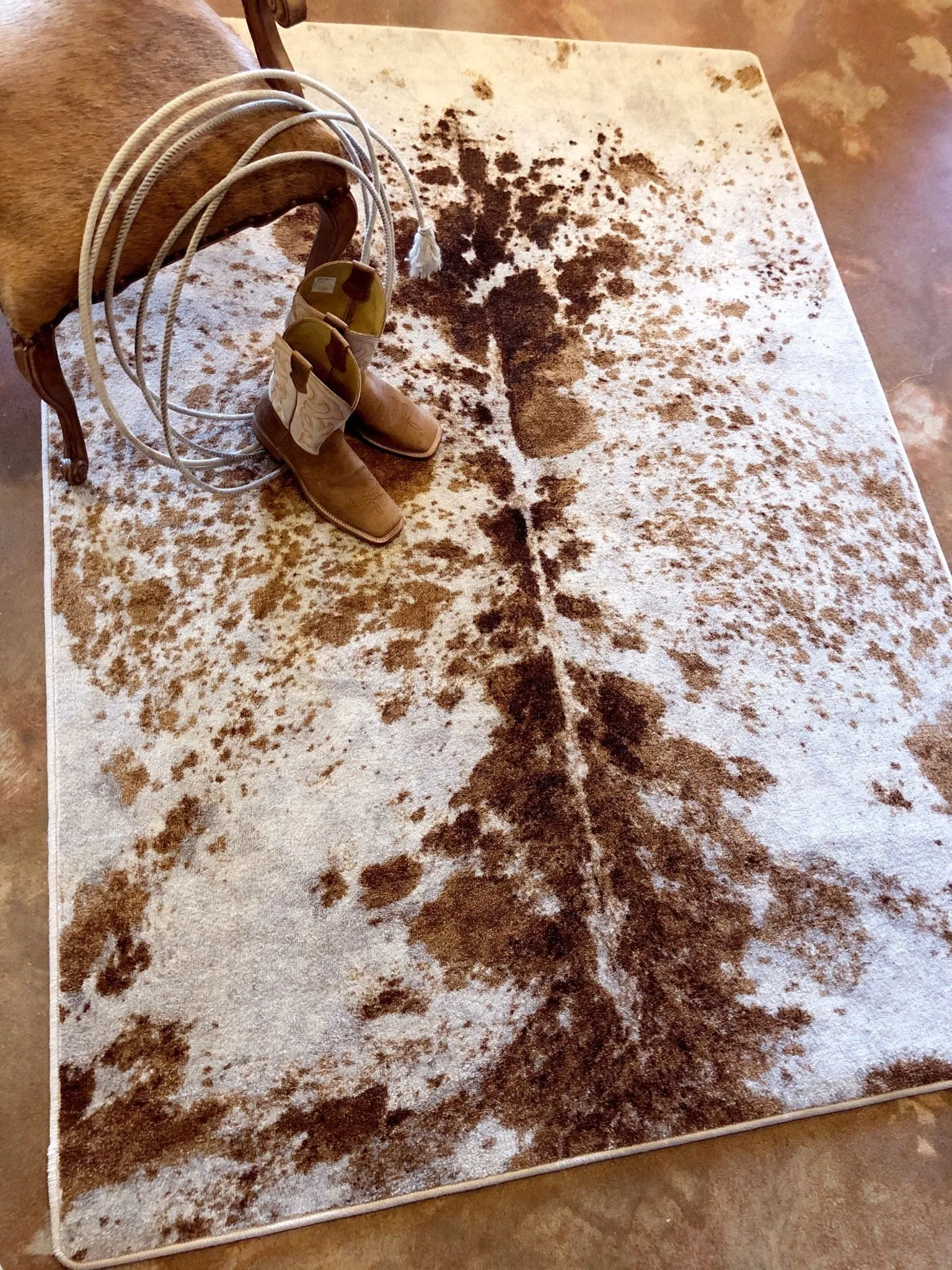Longhorn Brown Spotted Western Rugs
