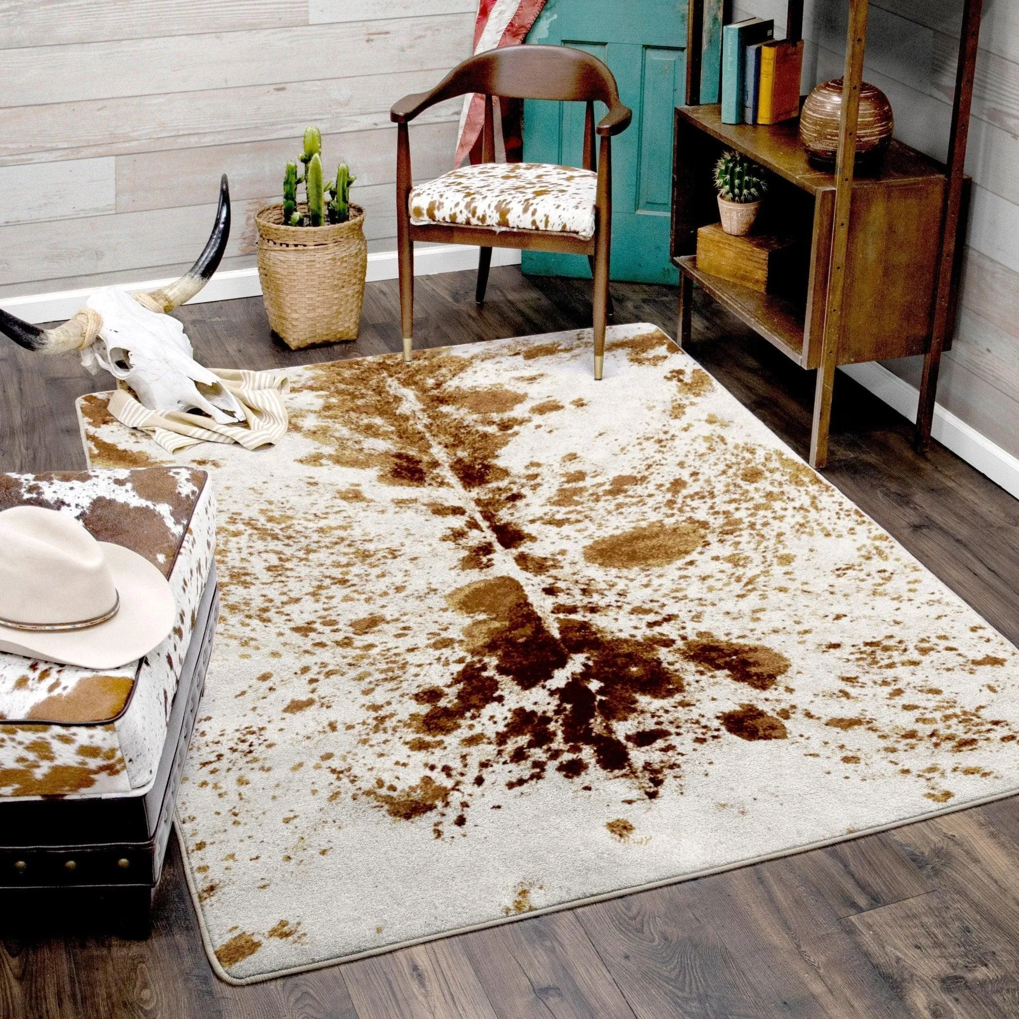 Longhorn Brown Spotted Western Rugs