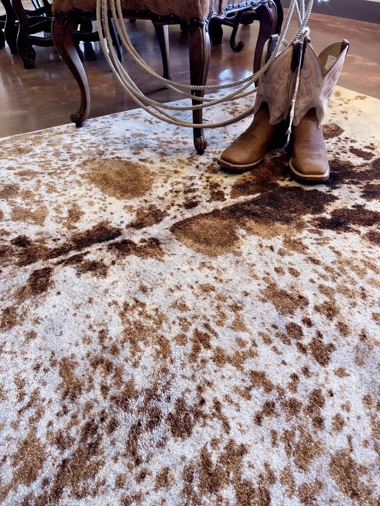 Longhorn Brown Spotted Western Rugs