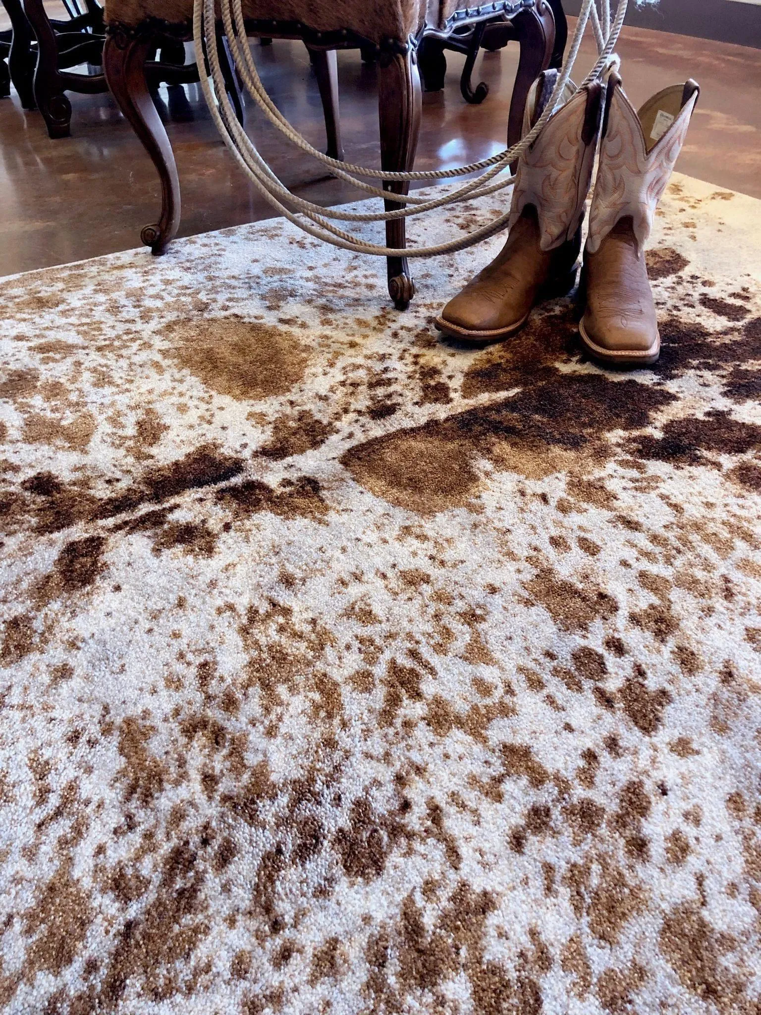 Longhorn Spotted Oversized Western Area Rug serving tray, cheese board