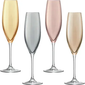 LSA Polka Champagne Flute, Set of 4, Metallic Assorted ceramic platter, appetizer tray