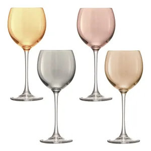 LSA Polka Wine Glass, Set of 4, Metallic Assorted ceramic platter, appetizer tray