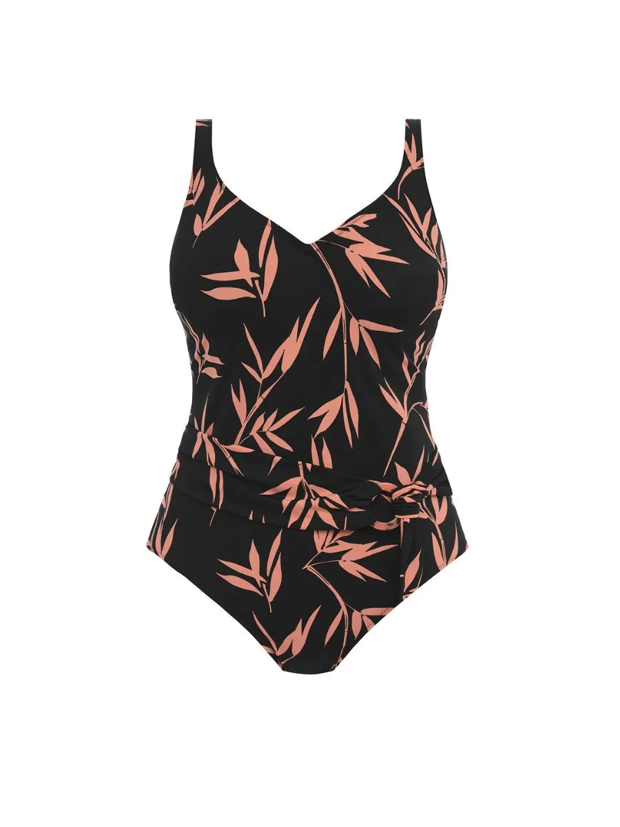 Luna Bay Plunge Swimsuit - Lacquered Black