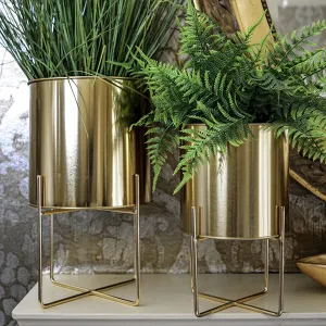 Luxe Sophisticated Large Gold Planter with Stand kitchen essentials, utensils set