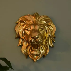 Majestic Gold Roaring Lion Wall Sculpture kitchen essentials, utensils set