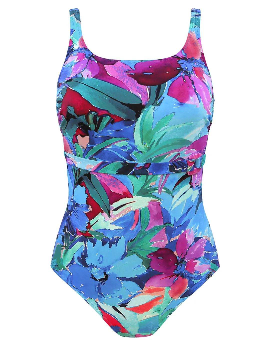 Malena High Front Swimsuit - Turquoise