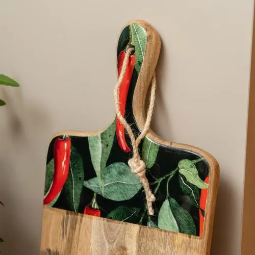 Mango Wood Paddle Board with Chilli Enamel
