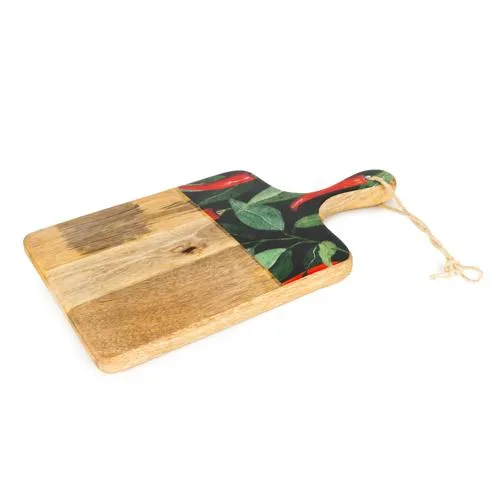 Mango Wood Paddle Board with Chilli Enamel