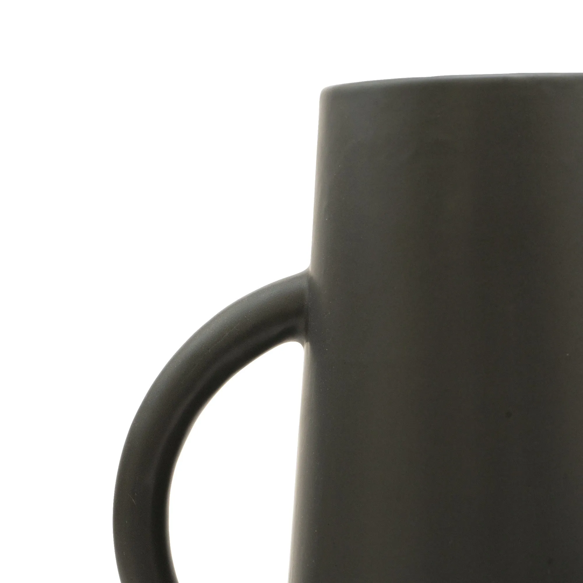 Matt Black Conical Vase with Handles