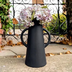 Matt Black Conical Vase with Handles kitchen essentials, utensils set