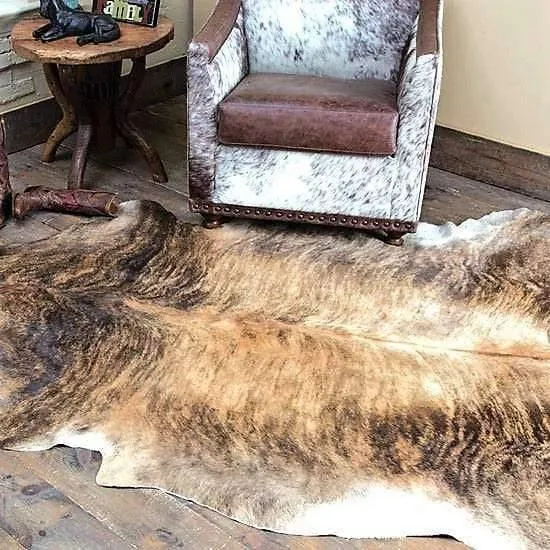 Medium Brindle Cowhide Rugs wall decor, home accessories