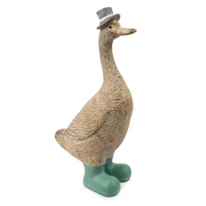 Medium Grey Duck Ornament with Spotty Wellies - 29.3cm kitchen essentials, utensils set