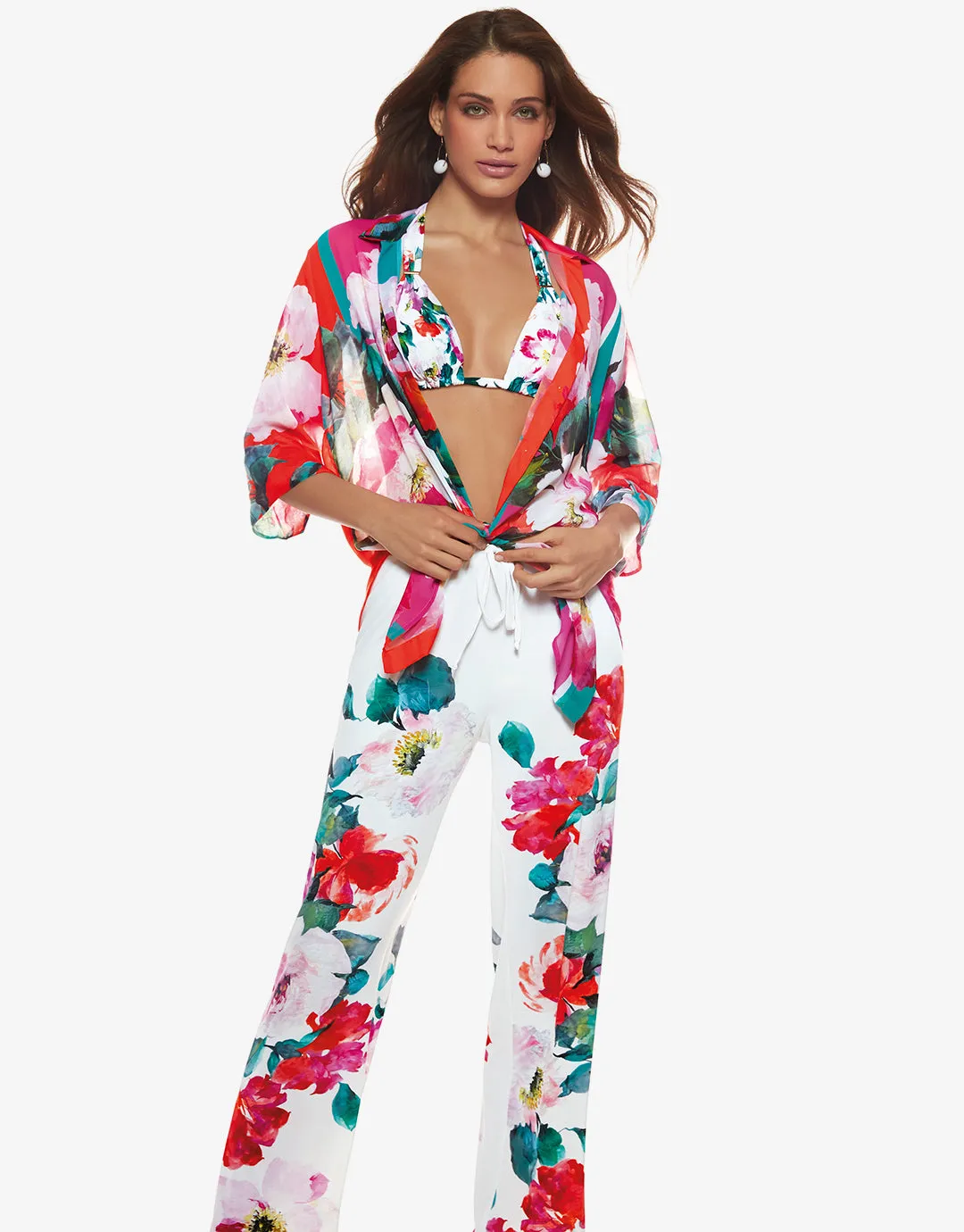 Melania Beach Trouser - Floral Multi
