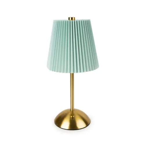 Metal Table Lamp with Duck Egg Pleated Shade