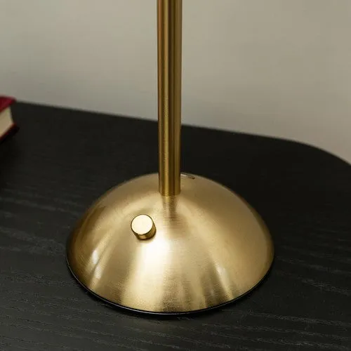 Metal Table Lamp with Pleated Shade in Ginger