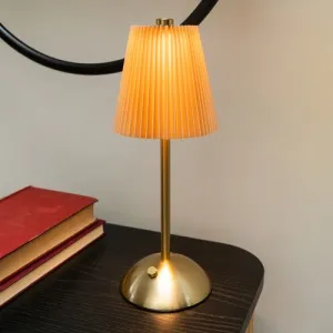 Metal Table Lamp with Pleated Shade in Ginger kitchen essentials, utensils set