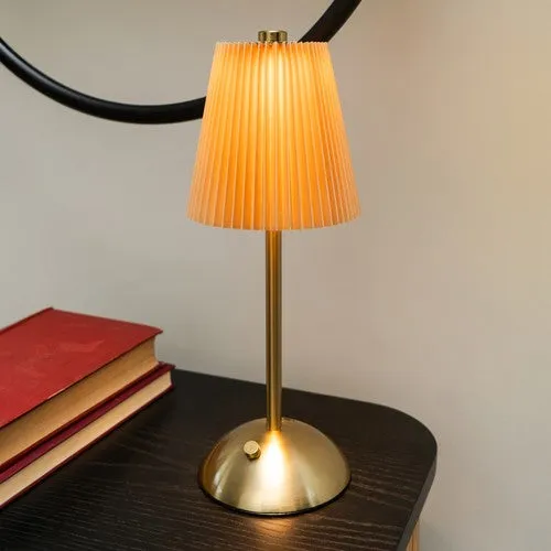Metal Table Lamp with Pleated Shade in Ginger kitchen essentials, utensils set