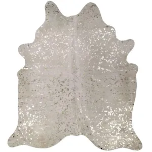 Metallic Gold on White Cowhide Rug fire pit, outdoor fire bowl