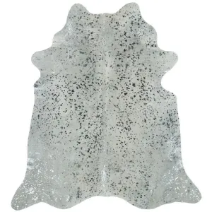 Metallic Silver on White Cowhide Rug fire pit, outdoor fire bowl