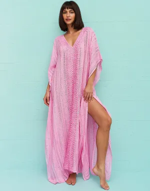 Metallic Weave Thobe - Pink