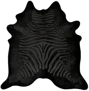 Metallic Zebra Black on Black Cowhide Rug fire pit, outdoor fire bowl