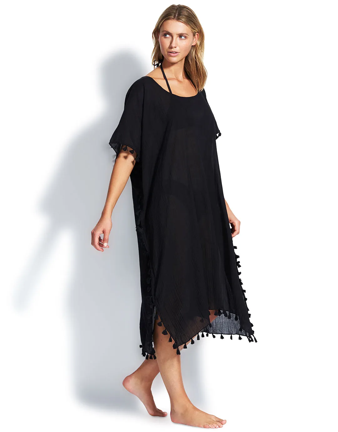 Midi Amnesia Kaftan - Black