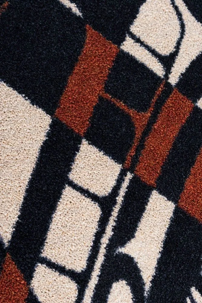 Mike Dangeli - Northern Stripes Round Area Rug - Red & Black