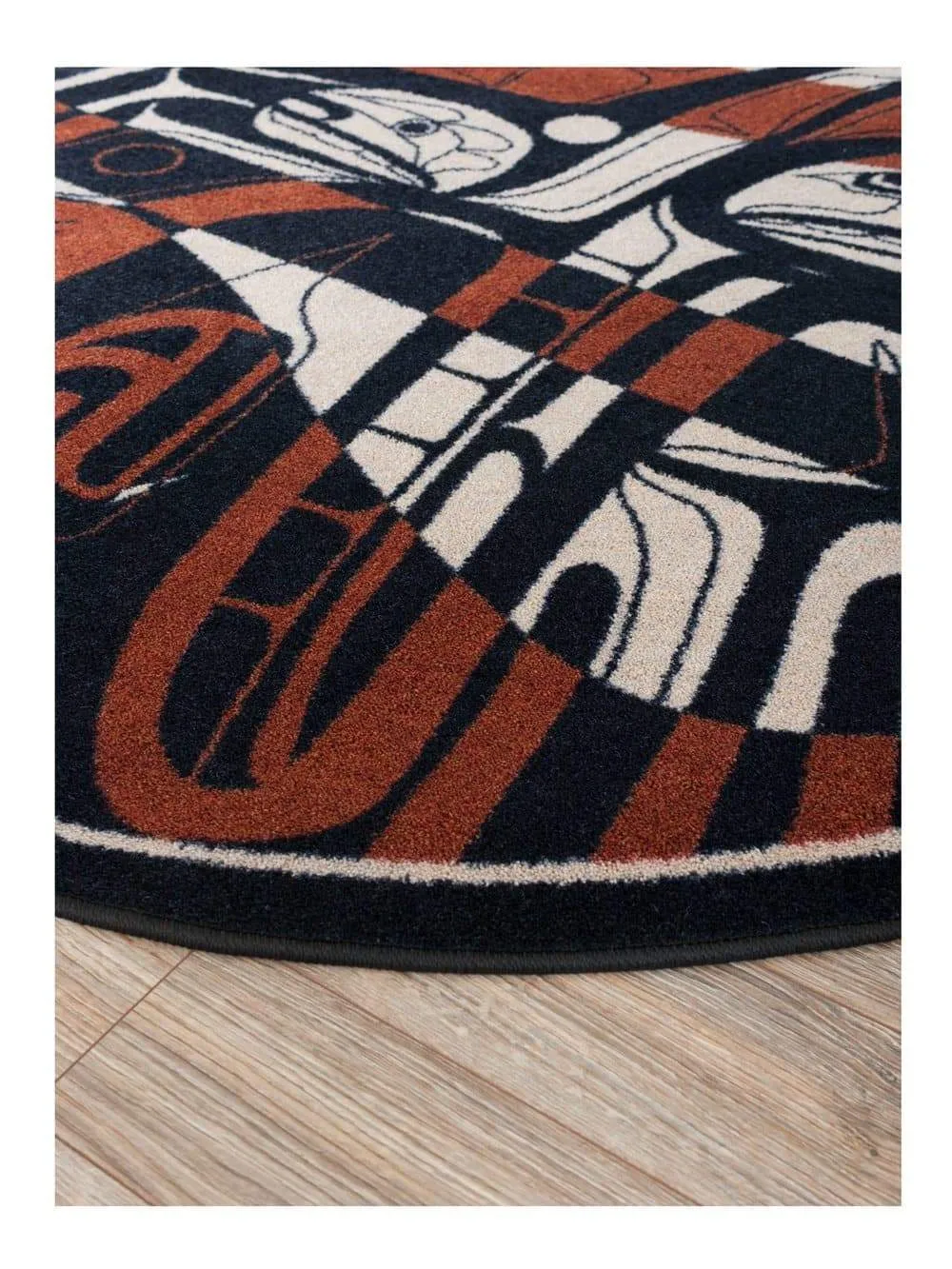 Mike Dangeli - Northern Stripes Round Area Rug - Red & Black