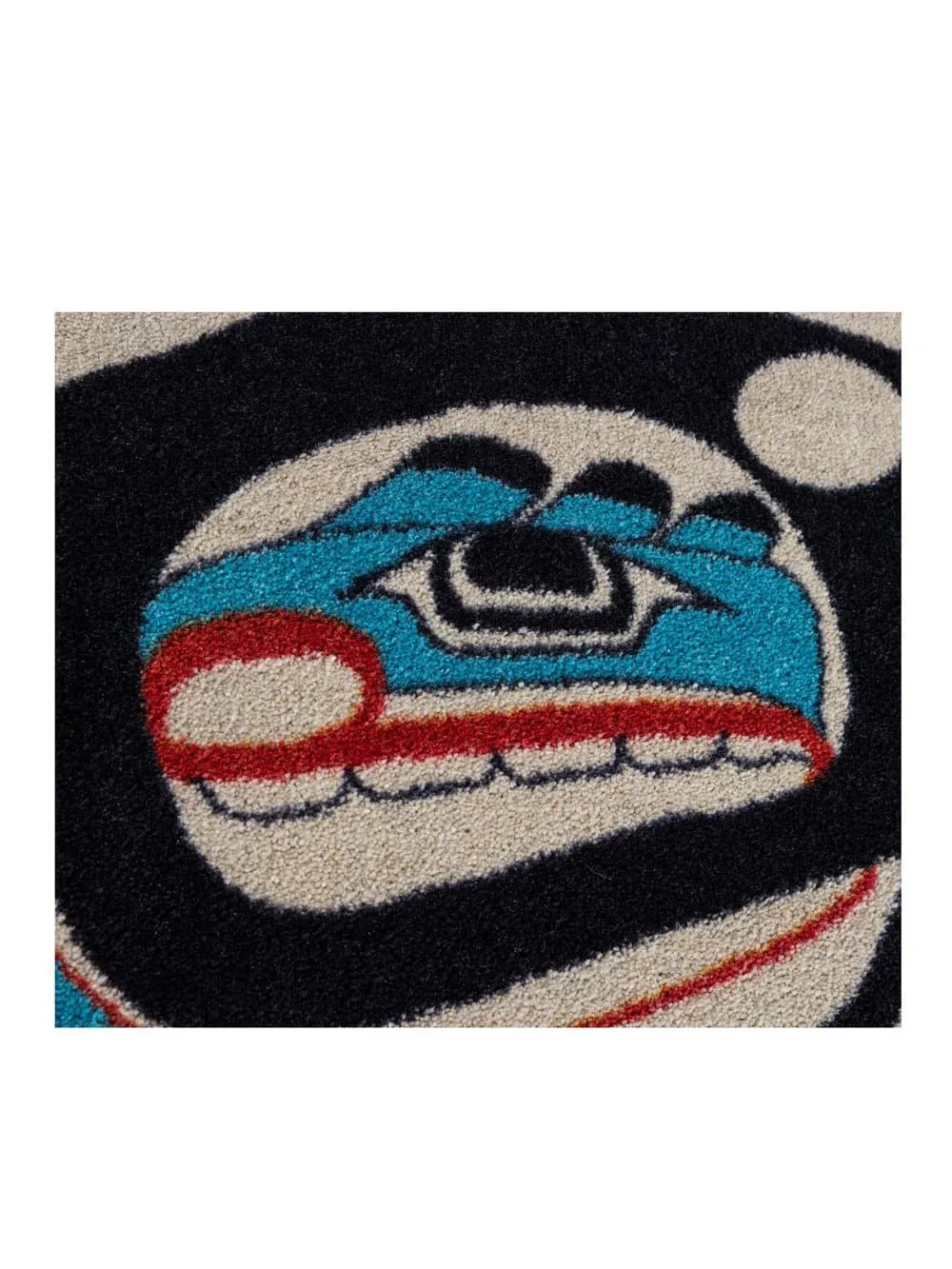 Mike Dangeli - "Raven" - Red & Blue Round Area Rug