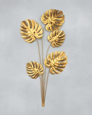 Monstera Branch Wall Decor dinnerware set, ceramic plates