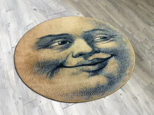 Moon Face 6' Round Area Rug serving tray, cheese board