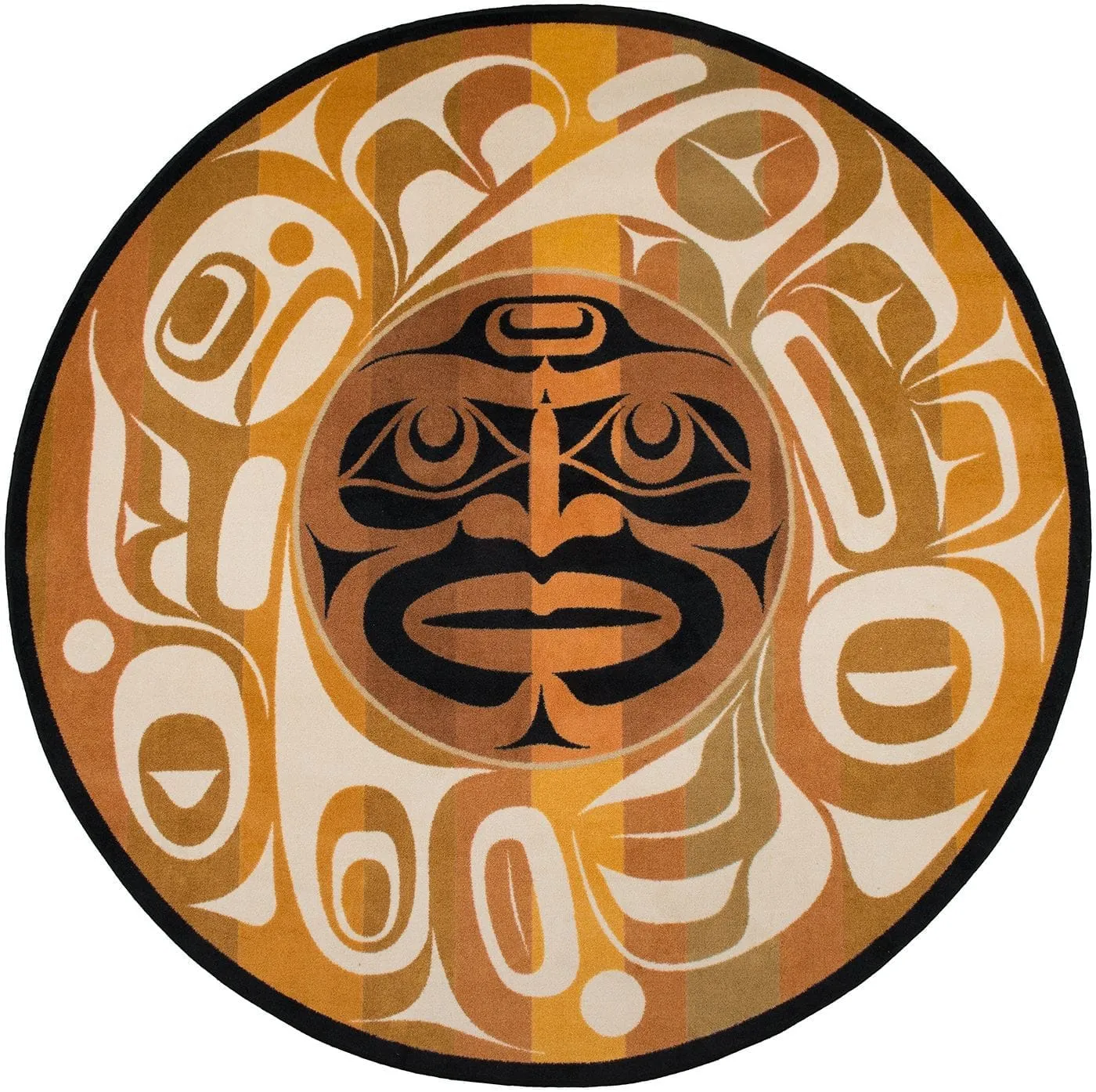 Moon Mask Round Area Rug - (Available in Two Colors)