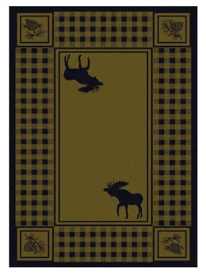 Moose Refuge Cabin Rugs - 2 Colors sectional couch, U-shape sofa