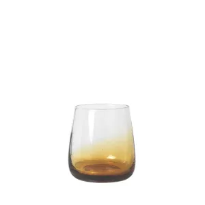 Mouth Blown Short Tumbler, H9.5cm, Amber ceramic platter, appetizer tray