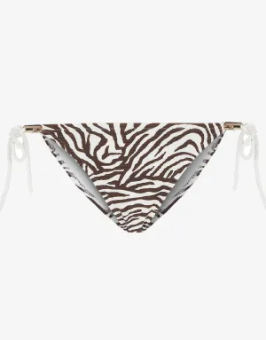Namibia Rope Tie Side Pant - Brown/White
