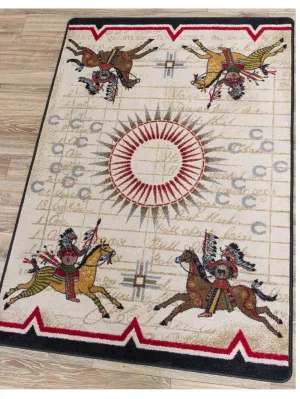 Native Battle Print Rugs folding guest bed, rollaway bed