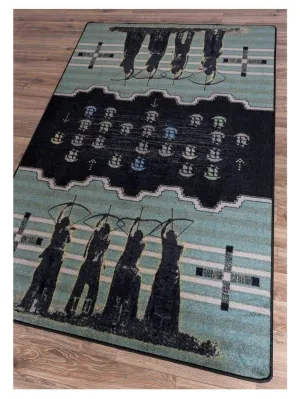 Native Invaders Area Rug 5x8 - 2 Colors folding guest bed, rollaway bed