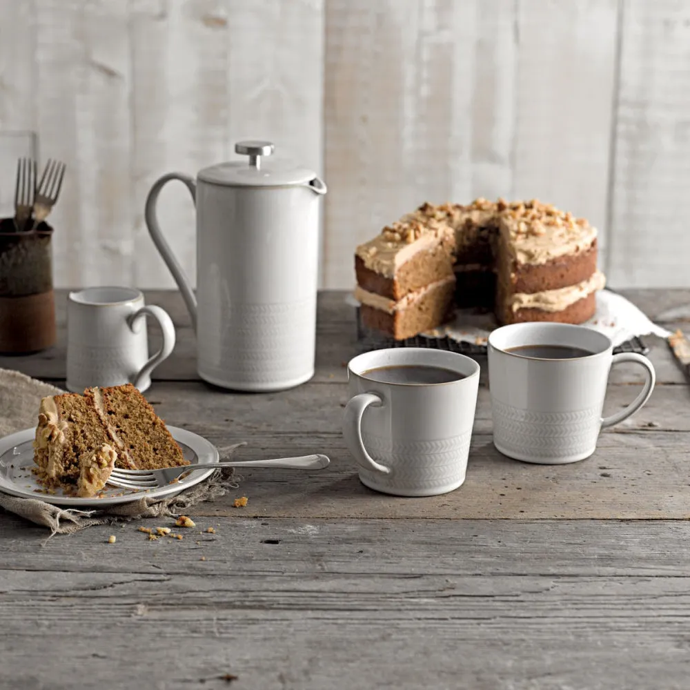 Natural Canvas Textured Mug, 300ml, Cream
