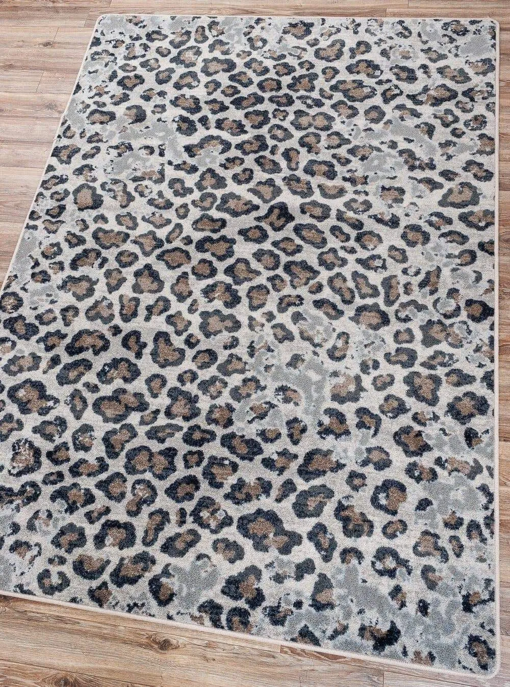 Natural Leopard Lounge Print Area Rugs