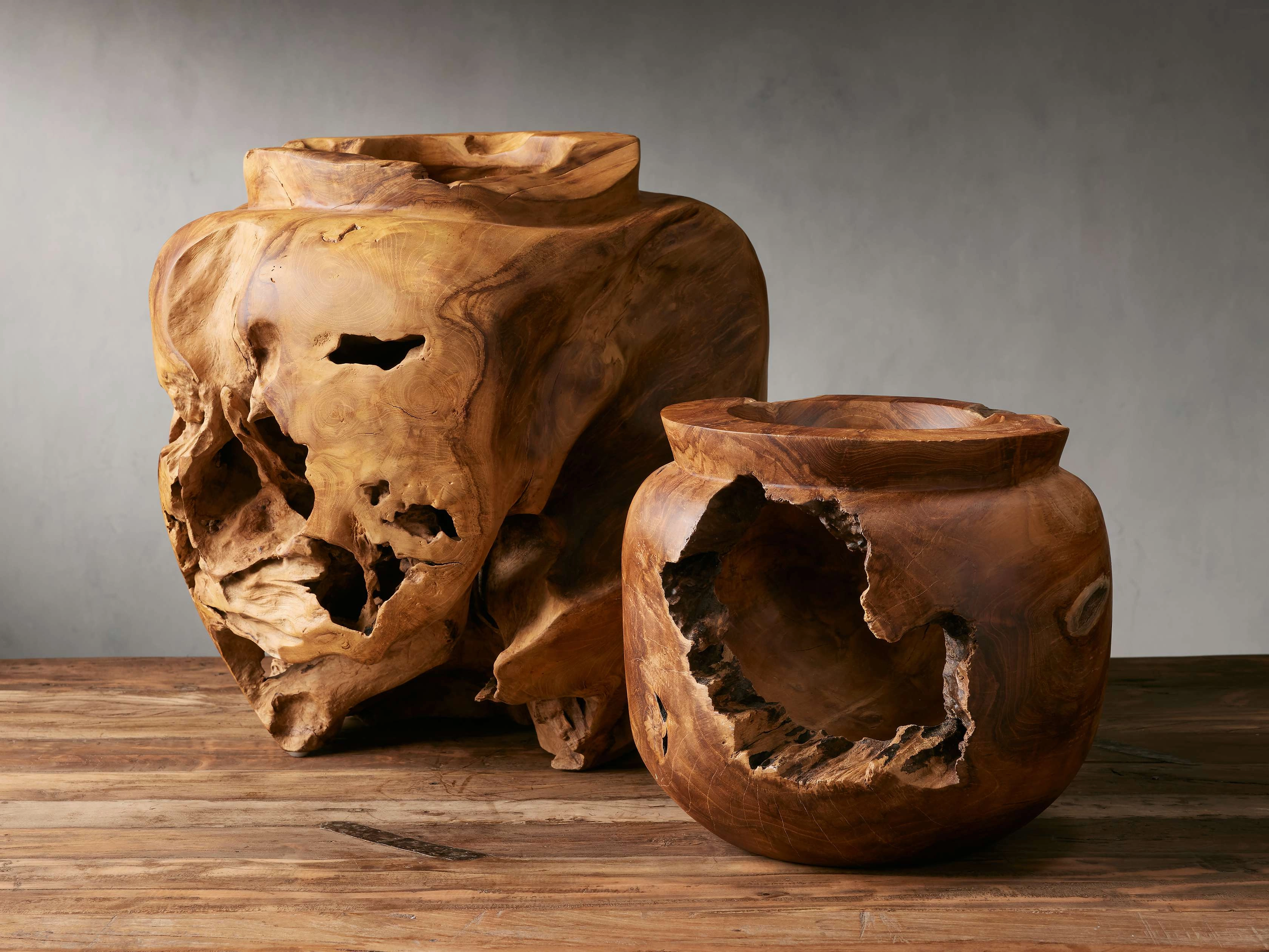 Natural Root Teak Vase