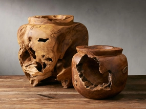 Natural Root Teak Vase